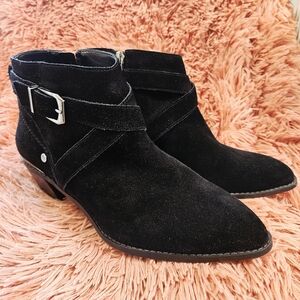 Essex Lane Black Suede Ankle Booties